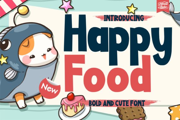 Happy Food Font: A Playful Display Typeface for Handmade Brands